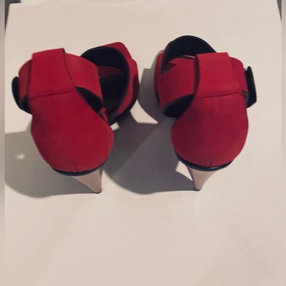 Balenciaga Heels - Size 7 US - Red Seude - balletcorp - Open Toe - Y2k - Sandals - Picture 5 of 11